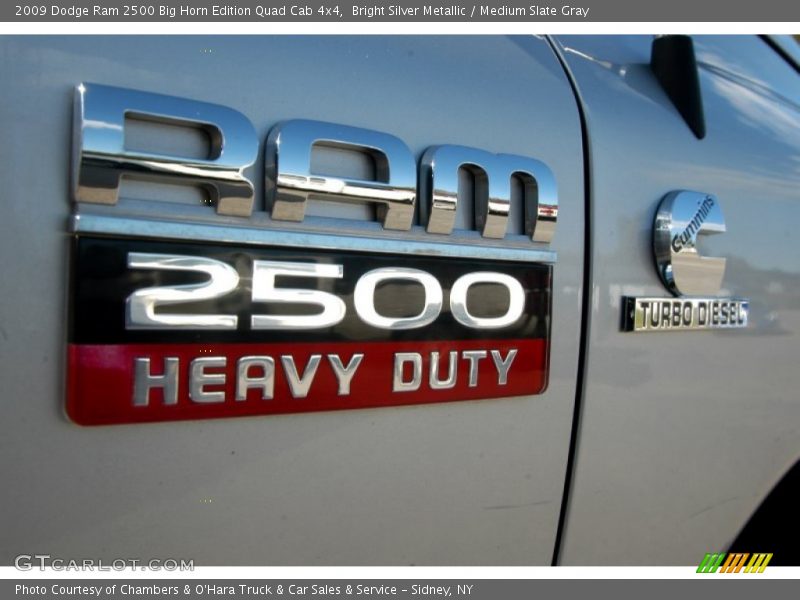 Bright Silver Metallic / Medium Slate Gray 2009 Dodge Ram 2500 Big Horn Edition Quad Cab 4x4