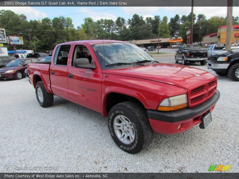 Flame Red / Dark Slate Gray 2001 Dodge Dakota SLT Quad Cab 4x4
