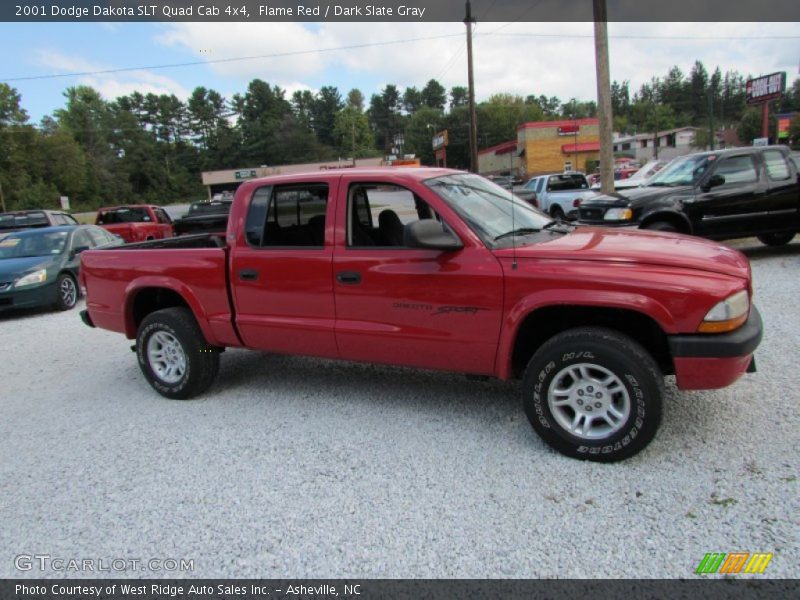 Flame Red / Dark Slate Gray 2001 Dodge Dakota SLT Quad Cab 4x4