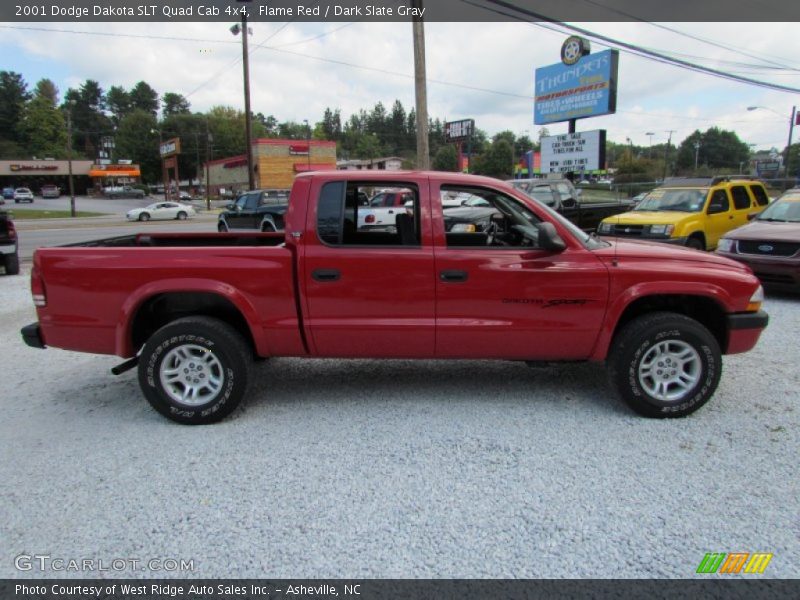 Flame Red / Dark Slate Gray 2001 Dodge Dakota SLT Quad Cab 4x4
