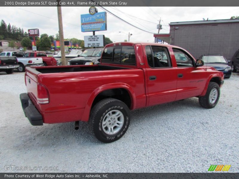 Flame Red / Dark Slate Gray 2001 Dodge Dakota SLT Quad Cab 4x4