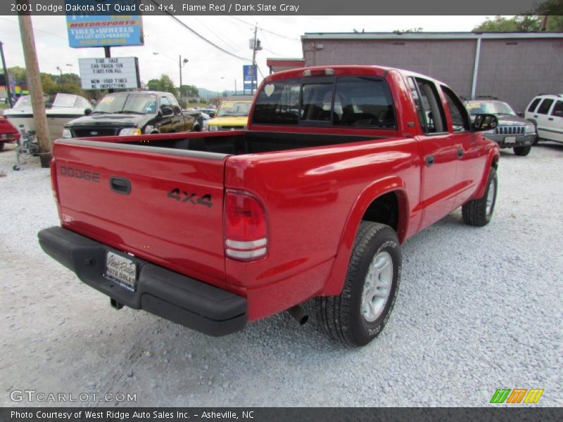 Flame Red / Dark Slate Gray 2001 Dodge Dakota SLT Quad Cab 4x4