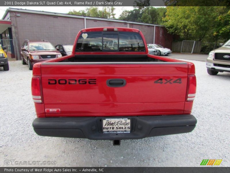 Flame Red / Dark Slate Gray 2001 Dodge Dakota SLT Quad Cab 4x4