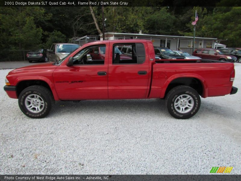 Flame Red / Dark Slate Gray 2001 Dodge Dakota SLT Quad Cab 4x4