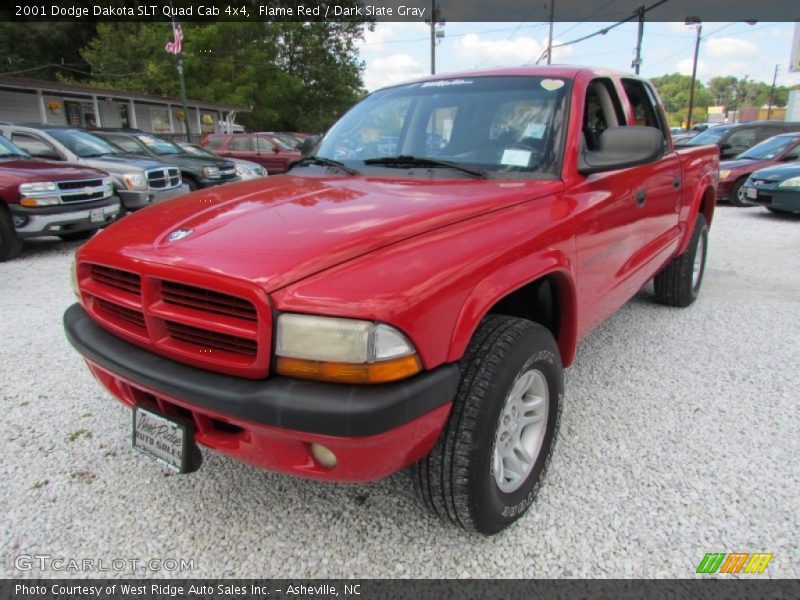 Flame Red / Dark Slate Gray 2001 Dodge Dakota SLT Quad Cab 4x4