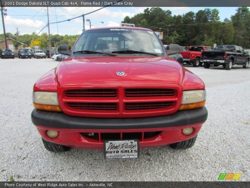 Flame Red / Dark Slate Gray 2001 Dodge Dakota SLT Quad Cab 4x4