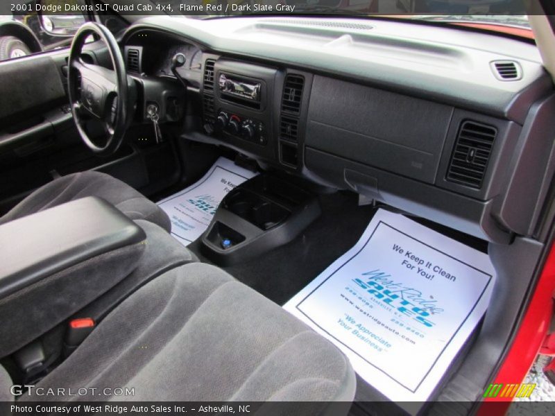 Flame Red / Dark Slate Gray 2001 Dodge Dakota SLT Quad Cab 4x4