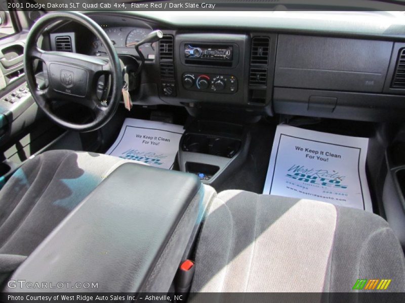 Flame Red / Dark Slate Gray 2001 Dodge Dakota SLT Quad Cab 4x4