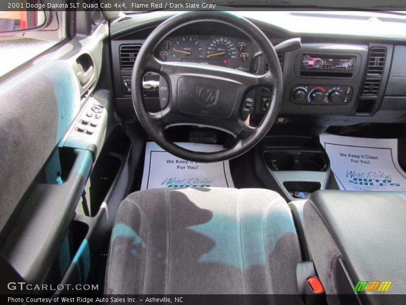 Flame Red / Dark Slate Gray 2001 Dodge Dakota SLT Quad Cab 4x4