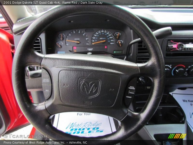 Flame Red / Dark Slate Gray 2001 Dodge Dakota SLT Quad Cab 4x4