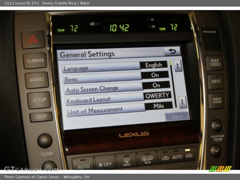 Smoky Granite Mica / Black 2011 Lexus ES 350