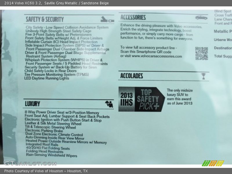 Saville Grey Metallic / Sandstone Beige 2014 Volvo XC60 3.2