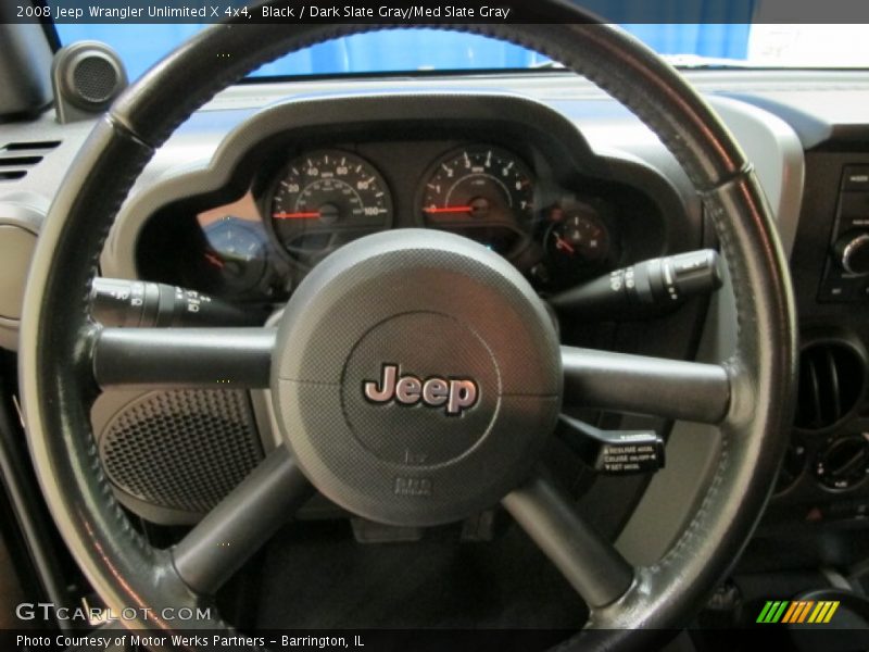 Black / Dark Slate Gray/Med Slate Gray 2008 Jeep Wrangler Unlimited X 4x4