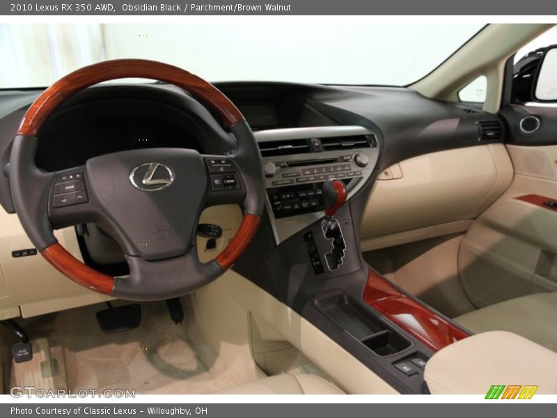 Obsidian Black / Parchment/Brown Walnut 2010 Lexus RX 350 AWD