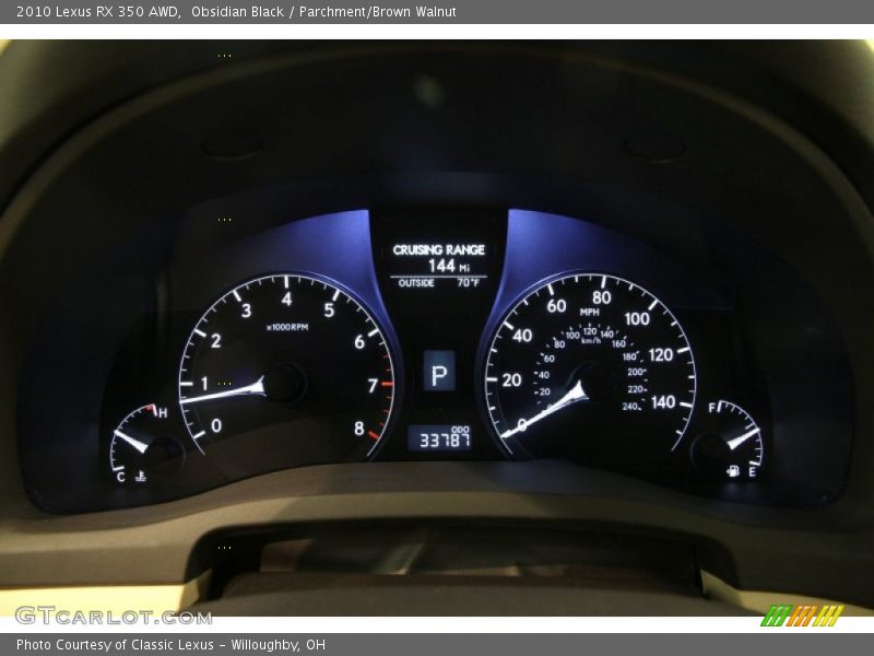 Obsidian Black / Parchment/Brown Walnut 2010 Lexus RX 350 AWD