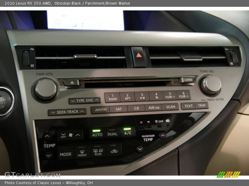 Obsidian Black / Parchment/Brown Walnut 2010 Lexus RX 350 AWD