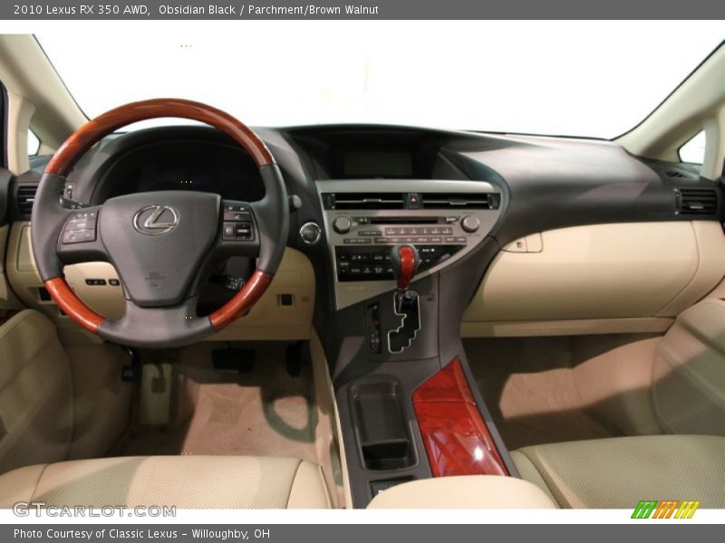 Obsidian Black / Parchment/Brown Walnut 2010 Lexus RX 350 AWD