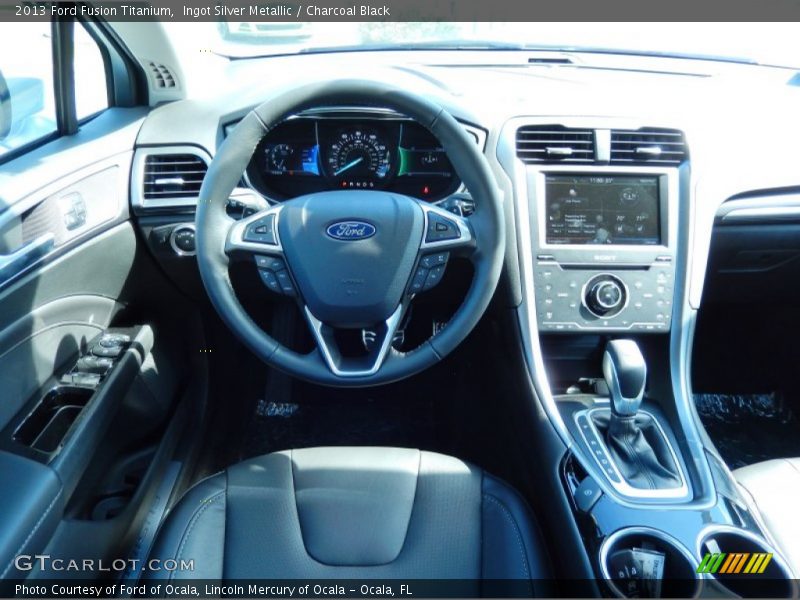 Ingot Silver Metallic / Charcoal Black 2013 Ford Fusion Titanium