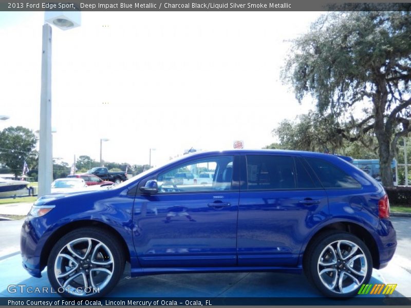Deep Impact Blue Metallic / Charcoal Black/Liquid Silver Smoke Metallic 2013 Ford Edge Sport