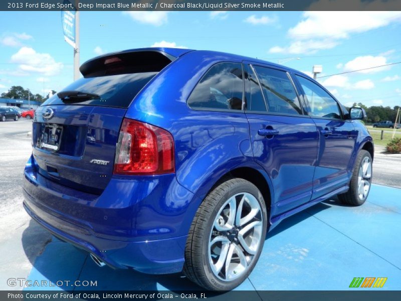 Deep Impact Blue Metallic / Charcoal Black/Liquid Silver Smoke Metallic 2013 Ford Edge Sport