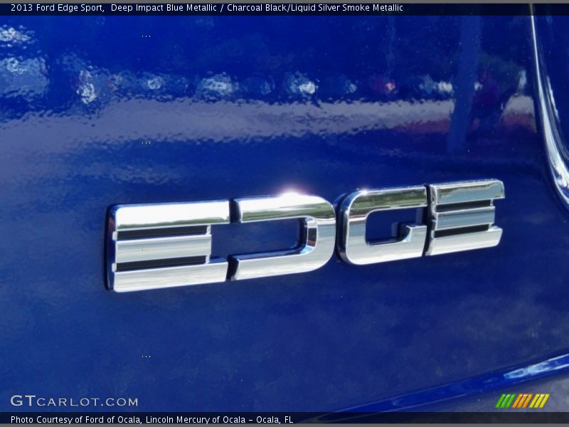 Deep Impact Blue Metallic / Charcoal Black/Liquid Silver Smoke Metallic 2013 Ford Edge Sport