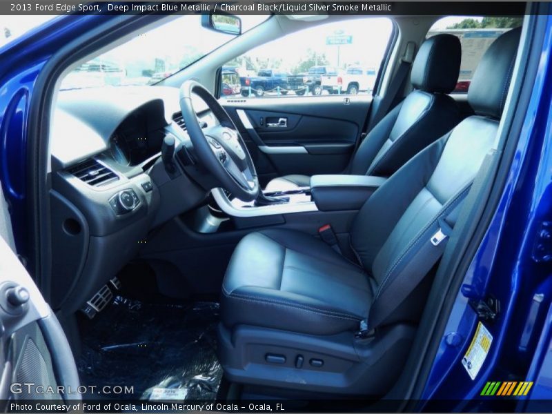 Deep Impact Blue Metallic / Charcoal Black/Liquid Silver Smoke Metallic 2013 Ford Edge Sport