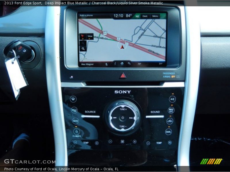 Deep Impact Blue Metallic / Charcoal Black/Liquid Silver Smoke Metallic 2013 Ford Edge Sport