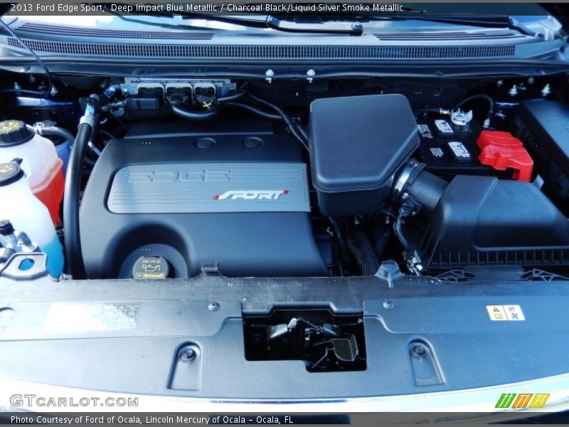 Deep Impact Blue Metallic / Charcoal Black/Liquid Silver Smoke Metallic 2013 Ford Edge Sport