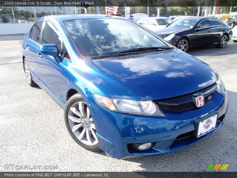 Dyno Blue Pearl / Black 2009 Honda Civic Si Sedan