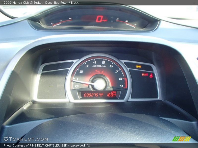 Dyno Blue Pearl / Black 2009 Honda Civic Si Sedan