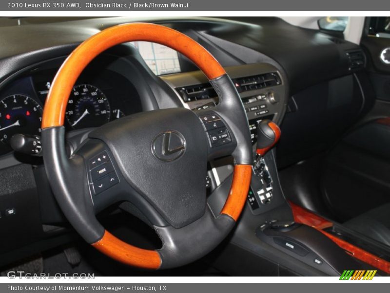 Obsidian Black / Black/Brown Walnut 2010 Lexus RX 350 AWD
