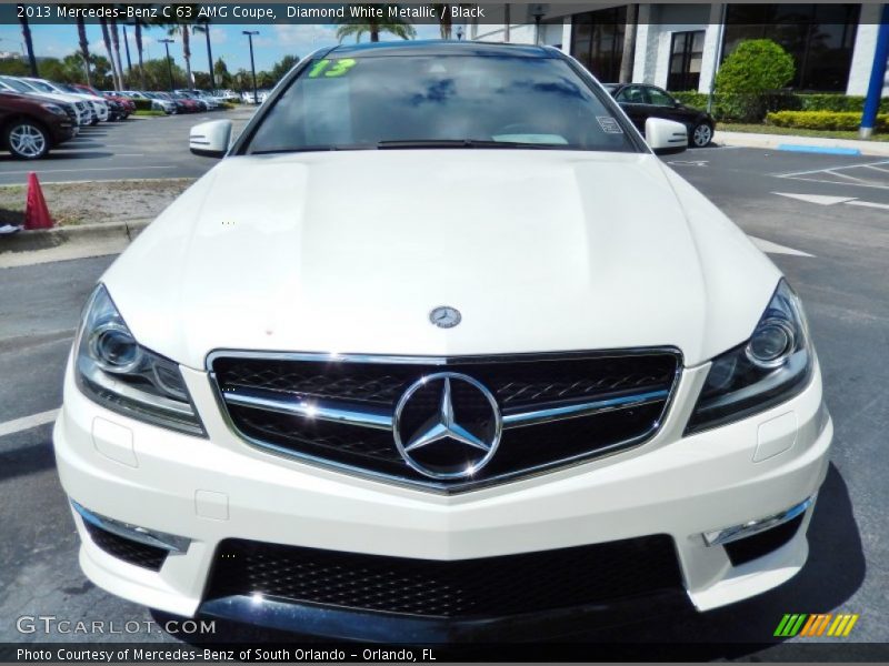 Diamond White Metallic / Black 2013 Mercedes-Benz C 63 AMG Coupe