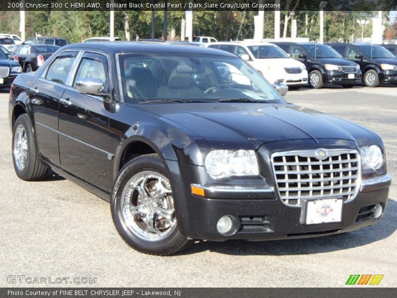 Brilliant Black Crystal Pearl / Dark Slate Gray/Light Graystone 2006 Chrysler 300 C HEMI AWD
