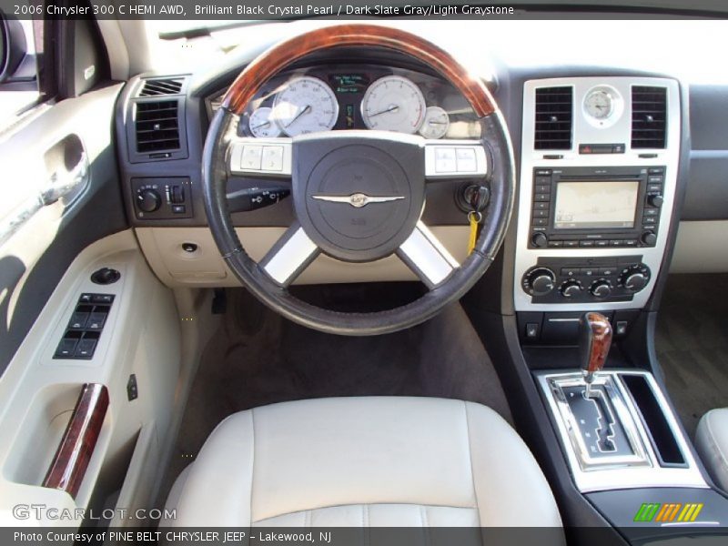 Brilliant Black Crystal Pearl / Dark Slate Gray/Light Graystone 2006 Chrysler 300 C HEMI AWD