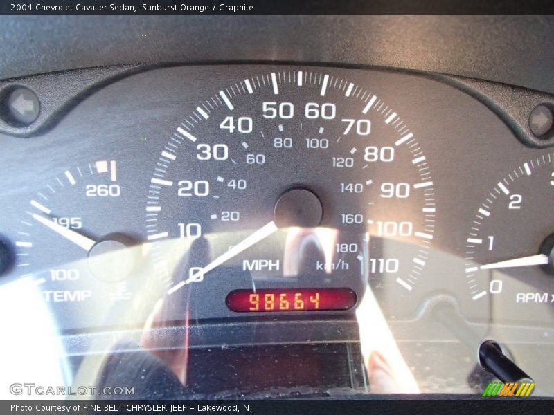 Sunburst Orange / Graphite 2004 Chevrolet Cavalier Sedan