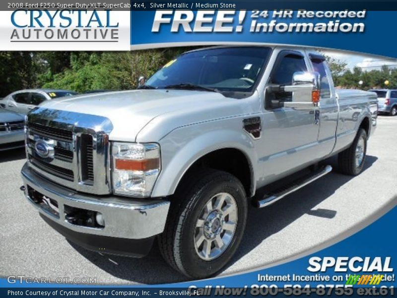 Silver Metallic / Medium Stone 2008 Ford F250 Super Duty XLT SuperCab 4x4