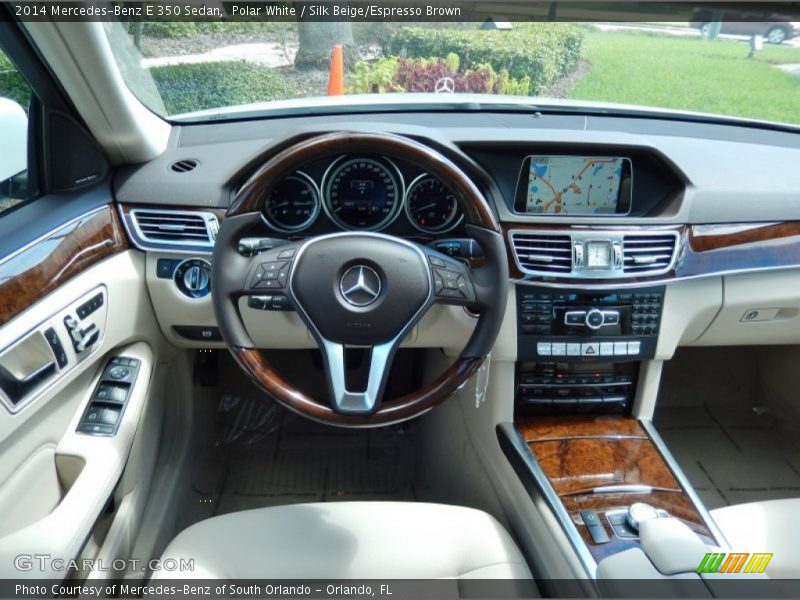 Polar White / Silk Beige/Espresso Brown 2014 Mercedes-Benz E 350 Sedan