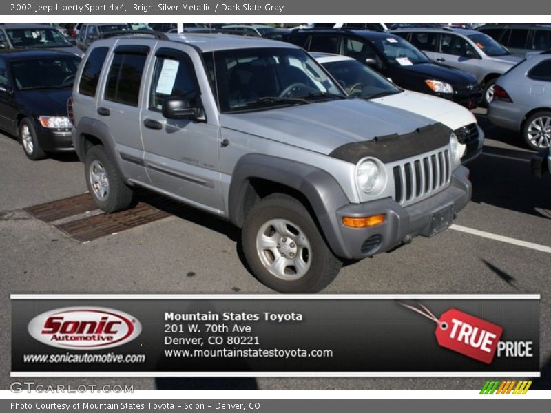 Bright Silver Metallic / Dark Slate Gray 2002 Jeep Liberty Sport 4x4