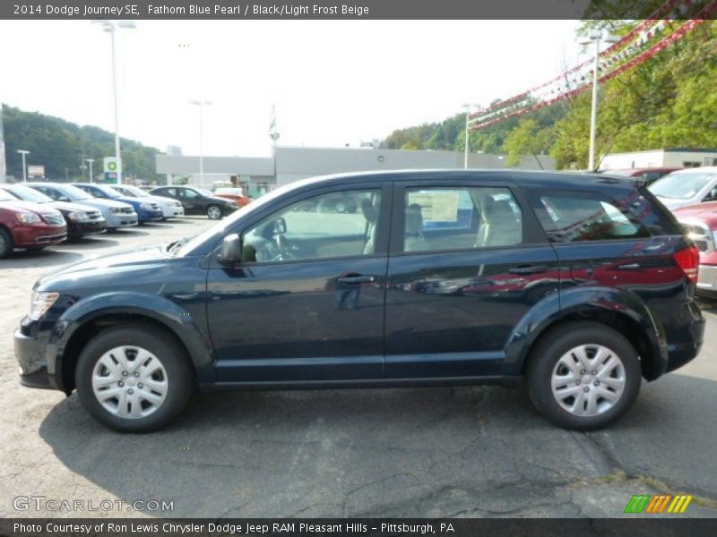 Fathom Blue Pearl / Black/Light Frost Beige 2014 Dodge Journey SE