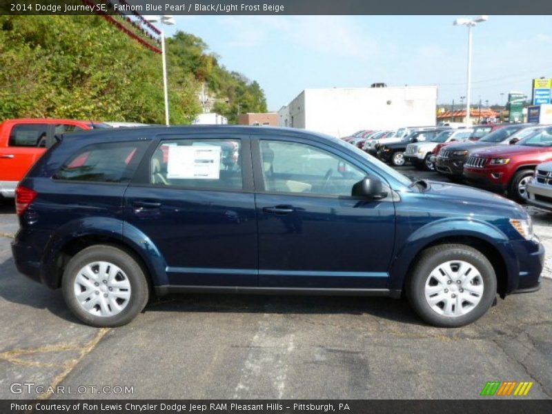 Fathom Blue Pearl / Black/Light Frost Beige 2014 Dodge Journey SE