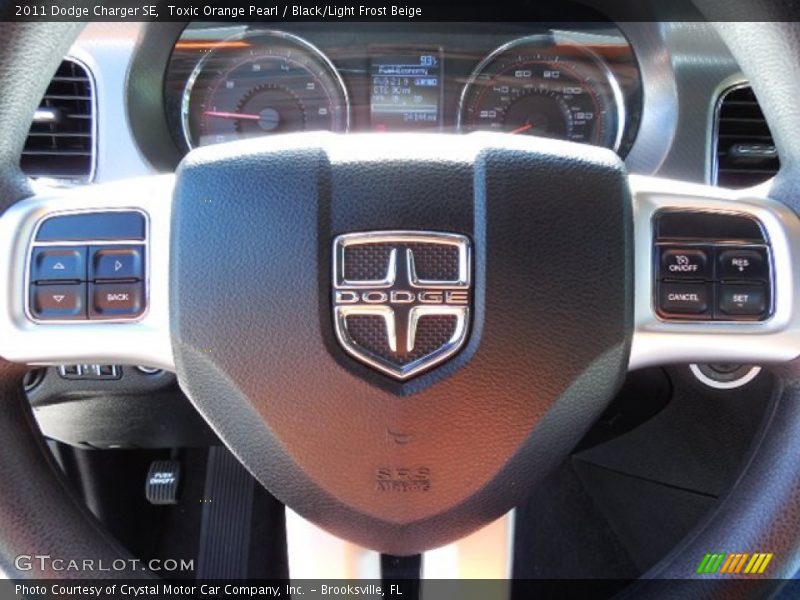 Toxic Orange Pearl / Black/Light Frost Beige 2011 Dodge Charger SE