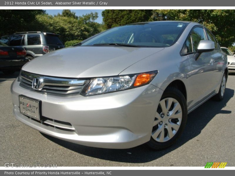 Alabaster Silver Metallic / Gray 2012 Honda Civic LX Sedan