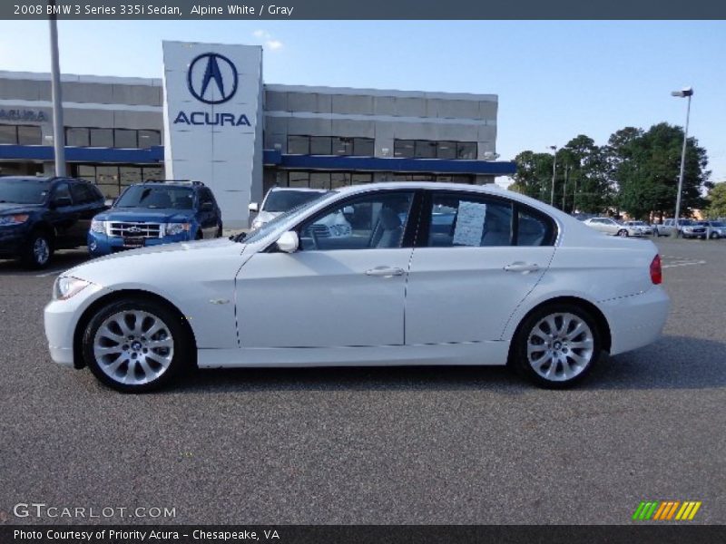Alpine White / Gray 2008 BMW 3 Series 335i Sedan