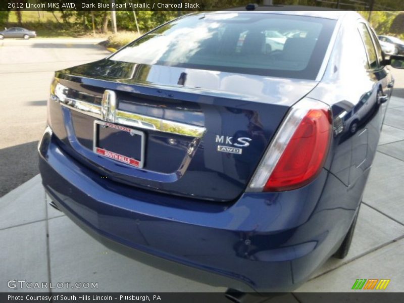 Dark Blue Pearl Metallic / Charcoal Black 2012 Lincoln MKS AWD