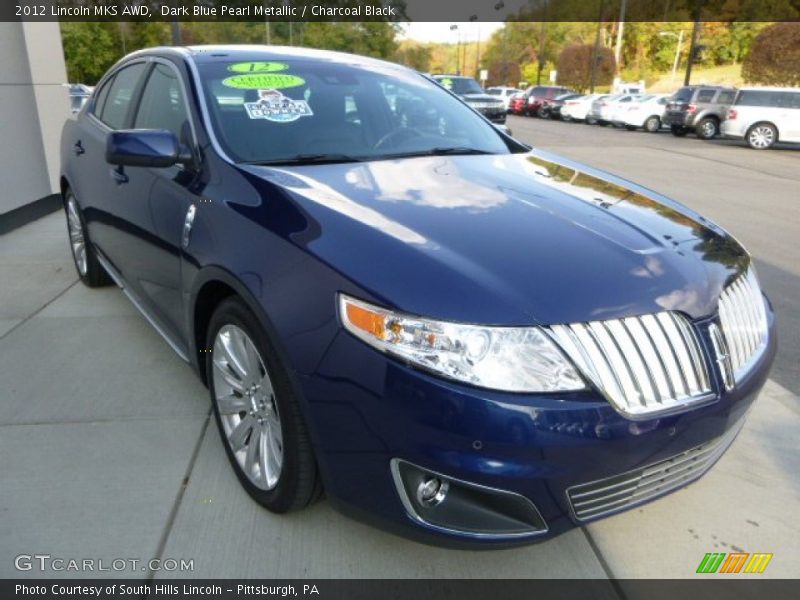 Dark Blue Pearl Metallic / Charcoal Black 2012 Lincoln MKS AWD