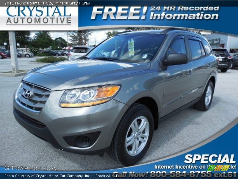 Mineral Gray / Gray 2011 Hyundai Santa Fe GLS