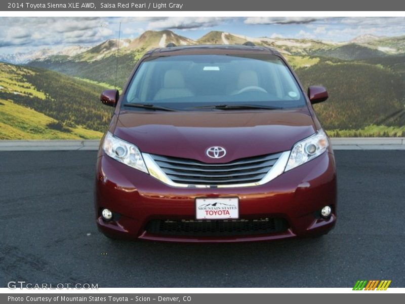 Salsa Red Pearl / Light Gray 2014 Toyota Sienna XLE AWD