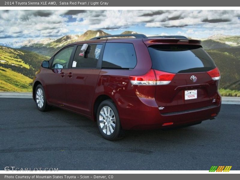 Salsa Red Pearl / Light Gray 2014 Toyota Sienna XLE AWD