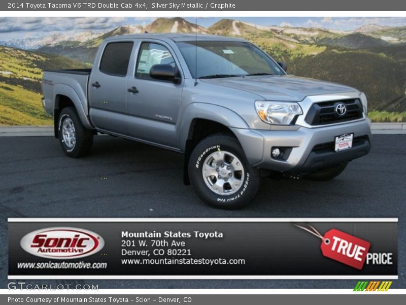 Silver Sky Metallic / Graphite 2014 Toyota Tacoma V6 TRD Double Cab 4x4