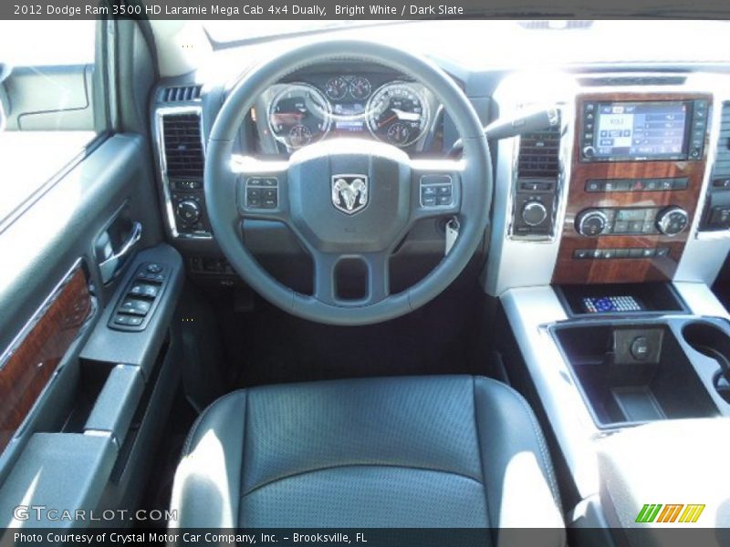 Bright White / Dark Slate 2012 Dodge Ram 3500 HD Laramie Mega Cab 4x4 Dually